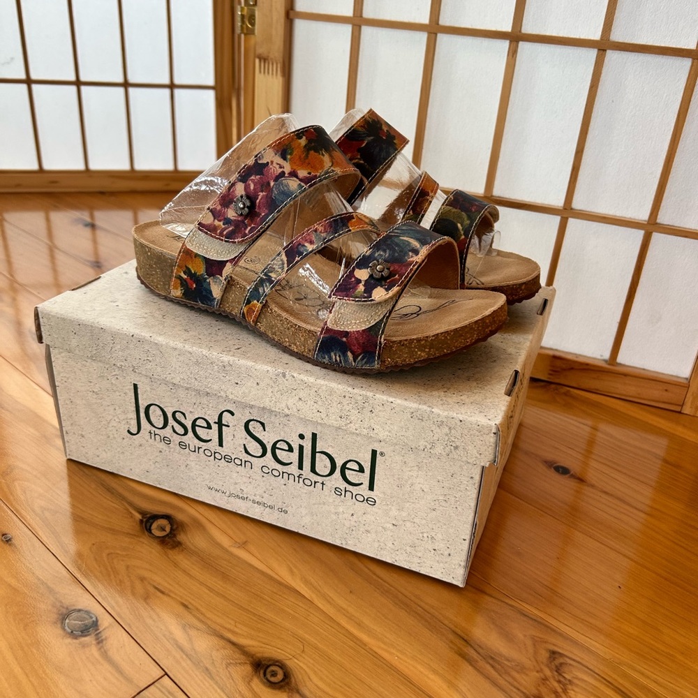 Josef Seibel Tonga Sandals- multicolor/beige - size 39